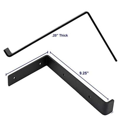 Heavy Duty 5 6 7 8 9 inch Zwarte poedercoating metalen beugel L Drijvende muurplankbeugels