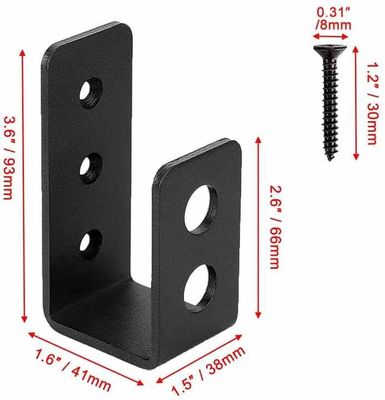 OEM Custom Black Powder Coated Stamping Metal U Shape Door Barricade Brackets