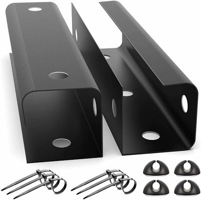 Aangepaste koolstofstaal poedercoating metalen beugel onder bureau kabel management tray draad tray voor kantoor