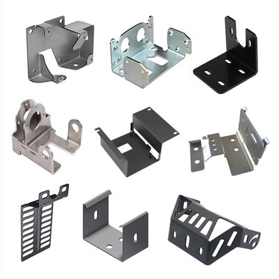 Op maat gemaakte aluminiumplaat metalen stempelonderdelen Knippen Zwarte oppervlaktebehandeling Plaat metalen vervaardiging