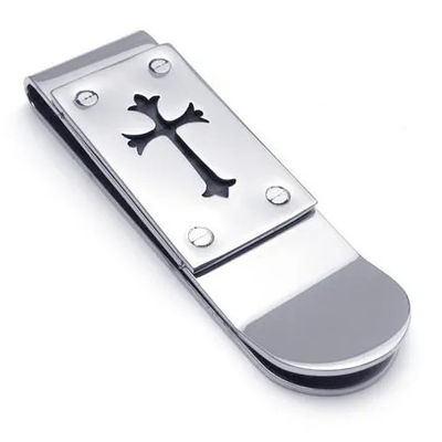 Geld Pen Clip Standard Custom Punching Label Holder Roestvrij staal Slim Card Id Mannen Vrouwen Portemonnee Metalen Stempelonderdelen