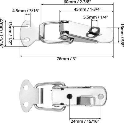Roestvrij staal 304 Schakelaarslot Nickel geplatte zink afwerking Veer geladen doos Clamp slot hardware product